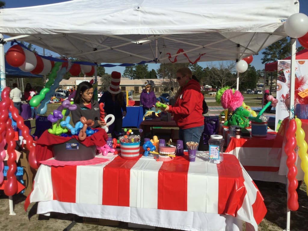 Partners in Education event, a table with goodies