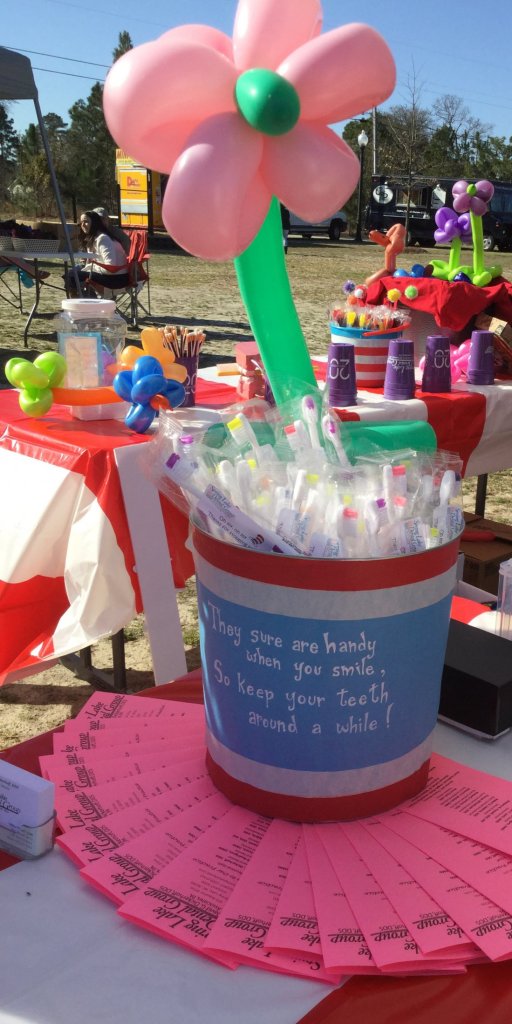 Partners in Education event, a bucket with goodies