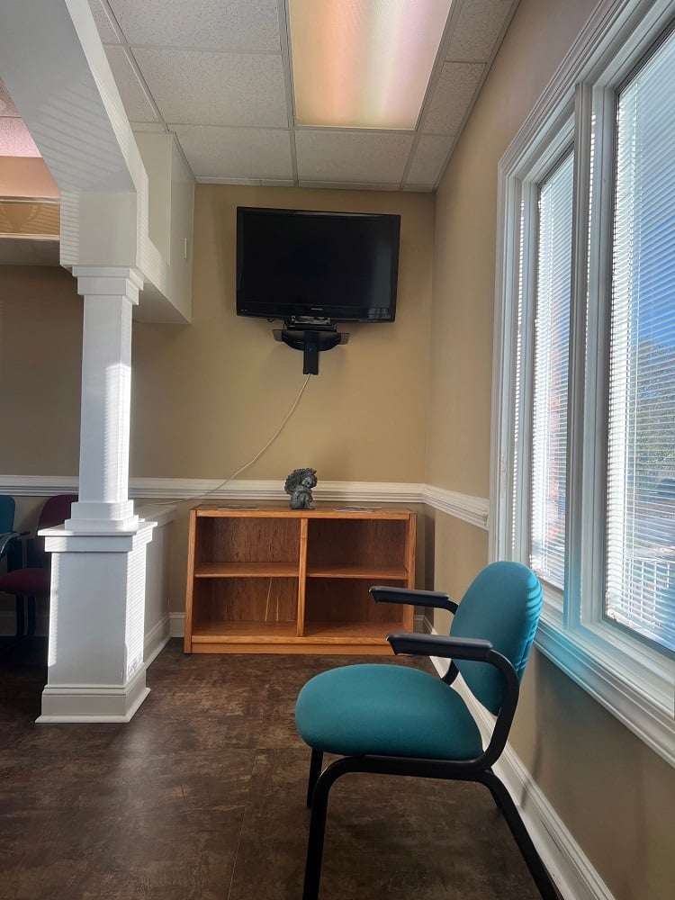 TV in the waiting room.