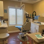 Dental chair in patient room.