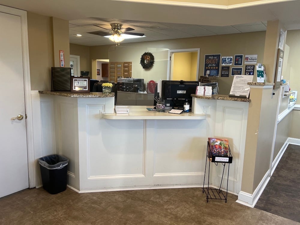 Reception area.