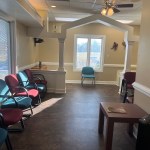 Extra seating in the waiting room.